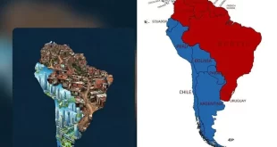 Ridículo: Milei posta imagem que mostra o Brasil como favela e Argentina como desenvolvida