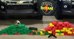 Violência no Acre: dupla é presa com submetralhadora e 70 kg de drogas