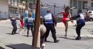 Modelo fitness resiste à prisão após bater no namorado e luta com policiais
