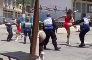 Modelo fitness resiste à prisão após bater no namorado e luta com policiais