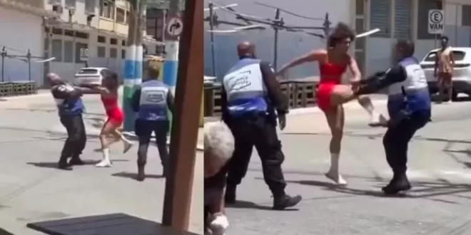 Modelo fitness resiste à prisão após bater no namorado e luta com policiais