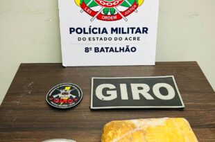 Drogas no Acre: PM apreende barra de maconha com mais de 500 gramas