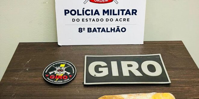 Drogas no Acre: PM apreende barra de maconha com mais de 500 gramas
