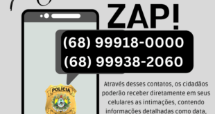 Polícia Civil do Acre realiza intimações por WhatsApp; veja os números