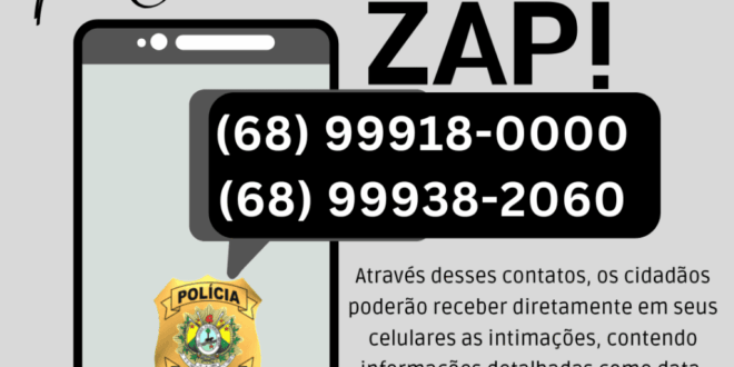 Polícia Civil do Acre realiza intimações por WhatsApp; veja os números