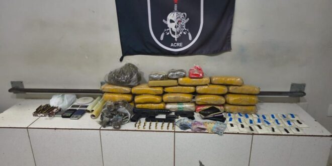 Drogas em Rio Branco: PM apreende 22 kg de drogas e armas de fogo em operação
