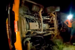Ônibus tomba na BR-364: passageiros ficaram feridos e equipes de resgate foram acionadas