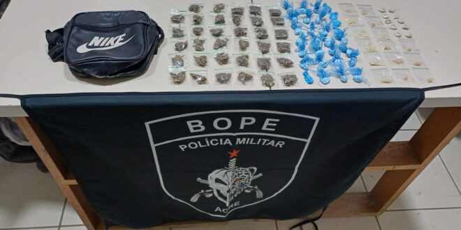 Drogas em Rio Branco: homem com 89 porções de droga é preso pela ROTAM Alfa