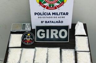 Drogas no interior: GIRO do 8º BPM apreende mais de 200 gramas de cocaína