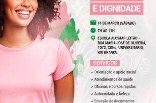 Sábado, dia 14-ação Mulher: Bem-Estar e Cidadania será realizada no Conjunto Universitário
