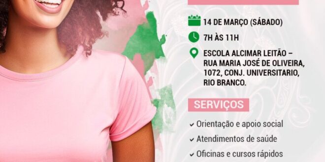 Sábado, dia 14-ação Mulher: Bem-Estar e Cidadania será realizada no Conjunto Universitário