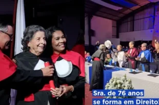 Lição de vida: idosa de 76 anos se forma em Direito em MG