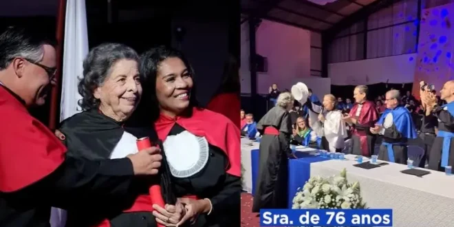Lição de vida: idosa de 76 anos se forma em Direito em MG