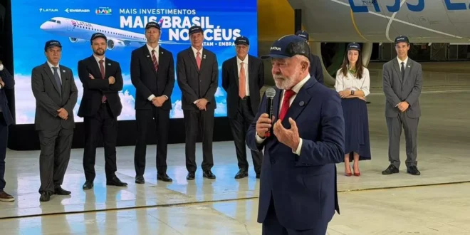 Embraer e Latam: Lula destaca integração entre indústria e aviação e empresa anuncia investimentos bilionários no Brasil