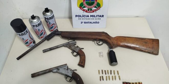 Violência em Rio Branco: PM evita confronto entre facções criminosas e apreende armas que seriam usadas para matar rivais