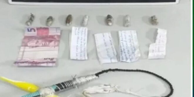 Polícia apreende drogas e arma artesanal em vistoria no presídio do interior