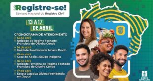 4ª Semana Nacional do Registro Civil acontece de 13 a 17 de abril