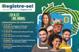 4ª Semana Nacional do Registro Civil acontece de 13 a 17 de abril