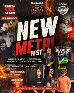 Atenção fãs de rock: New Metal Fest agita o feriado de 1º de maio no Studio Beer com a banda Bloody Cape 2 Atenção fãs de rock: New Metal Fest agita o feriado de 1º de maio no Studio Beer com a banda Bloody Cape