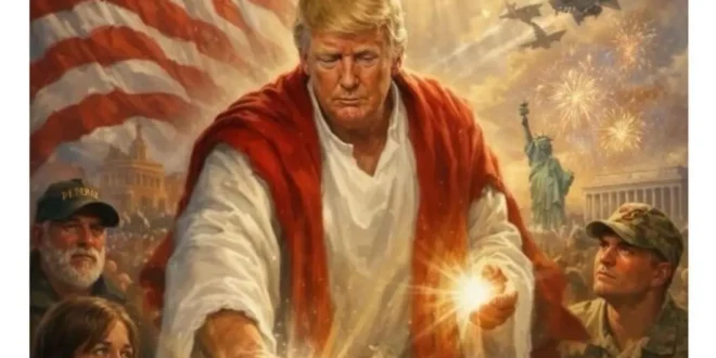 E aí cristãos, vai ficar por isso mesmo? Trump publica imagem dele mesmo como Jesus