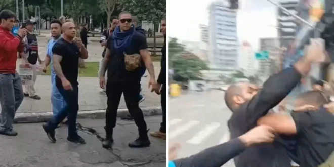Típico da extrema direita: bolsonarista invade ato e manda seguranças agredirem estudantes em SP
