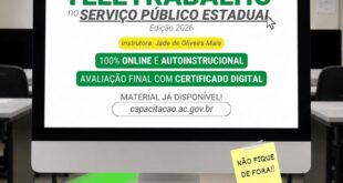 Administração lança cursos online para servidores sobre compras públicas e teletrabalho