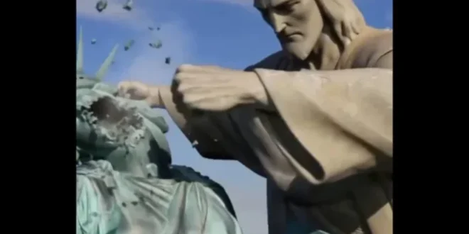 Embaixada do Irã posta vídeo com Cristo Redentor nocauteando Estátua da Liberdade; veja o vídeo