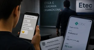 Rapaz recebe mensagens sexuais, manda Pix de 1 centavo e descobre que era seu professor de ética