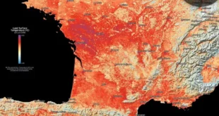 Satélite revela calor acima de 50 °C na França e na Espanha