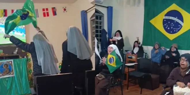 Freiras comemoram gol do Brasil e viralizam nas redes