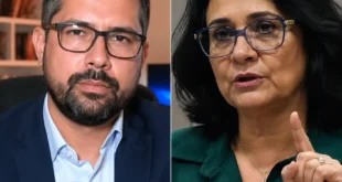 Baixaria: Damares treta com Paulo Figueiredo e é chamada de “amante de pastor”