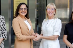Governadora e alta executiva de banco europeu firmam compromisso contra os impactos severos das mudanças climáticas