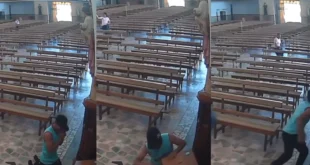 É ladrão mas é cristão: homem ajoelha, 'reza' e depois furta igreja
