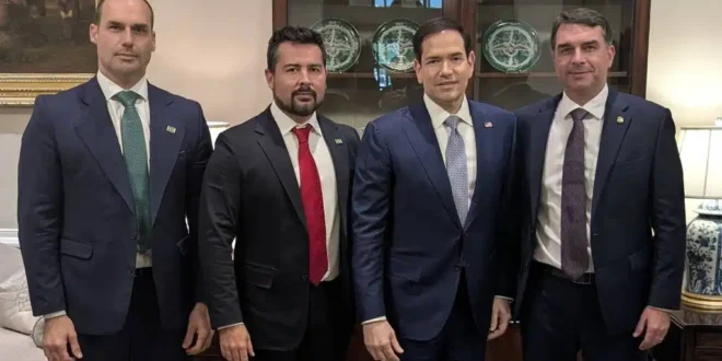 Marco Rubio revela que tarifaço de Trump é para ajudar Flávio Bolsonaro nas eleições