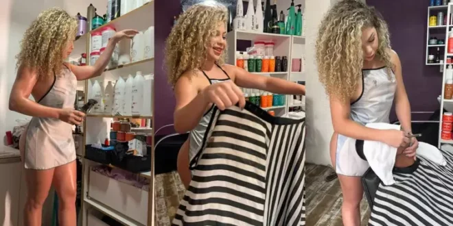 Influenciadora faz atendimento nua em barbearia e cobra até R$ 4 mil
