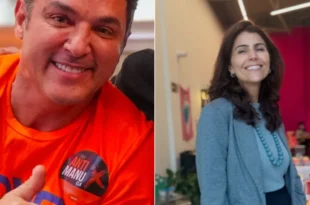 Violência política: candidato bolsonarista no RS, usa Manuela D’Avila como alvo em adesivo no peito