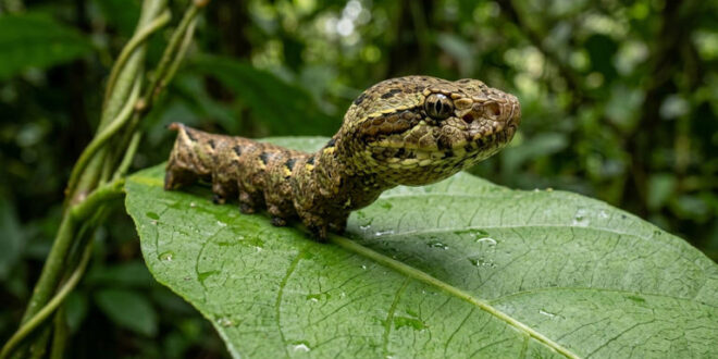 Inteligência animal: lagarta engana predadores ao usar estratégia para se parecer com uma cobra