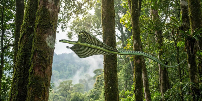 Habilidade animal: cobra muda o formato do próprio corpo, desafia a gravidade e voa por até 100 metros