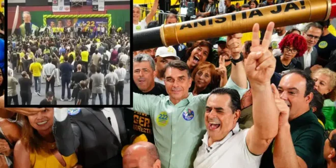 Colecionando fiascos: Flávio Bolsonaro esconde fracasso de público em novo ato em BH