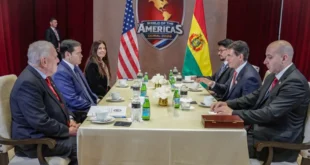 Foto flagra reunião de Marco Rubio e Rodrigo Paz com Fernando Cerimedo
