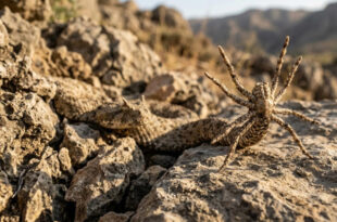 Astúcia animal: cobra fica praticamente invisível e deixa apenas uma falsa aranha se mexendo para atrair presas