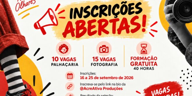 Projeto Entre Risos e Olhares tem inscrições abertas para formação gratuita em Palhaçaria e Fotografia de eventos culturais
