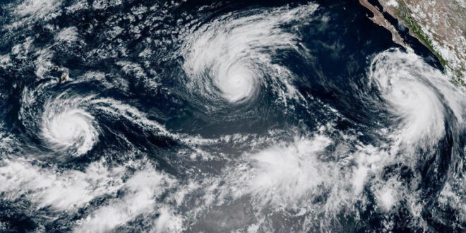 Eventos climáticos extremos: El Niño alimenta raro trio de furacões no Pacífico