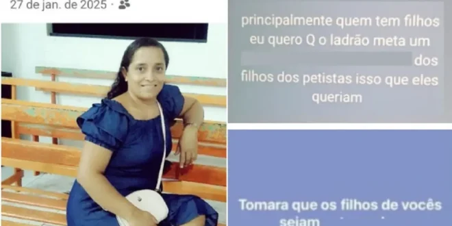 Maluca sem noção: professora é afastada após incitar violência sexual contra filhos de eleitores de Lula