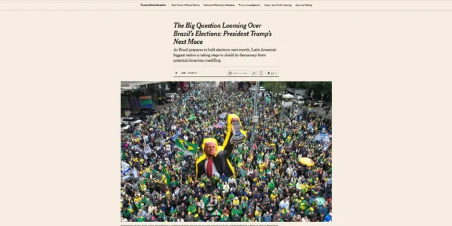 New York Times denuncia interferência de Trump na eleição do Brasil